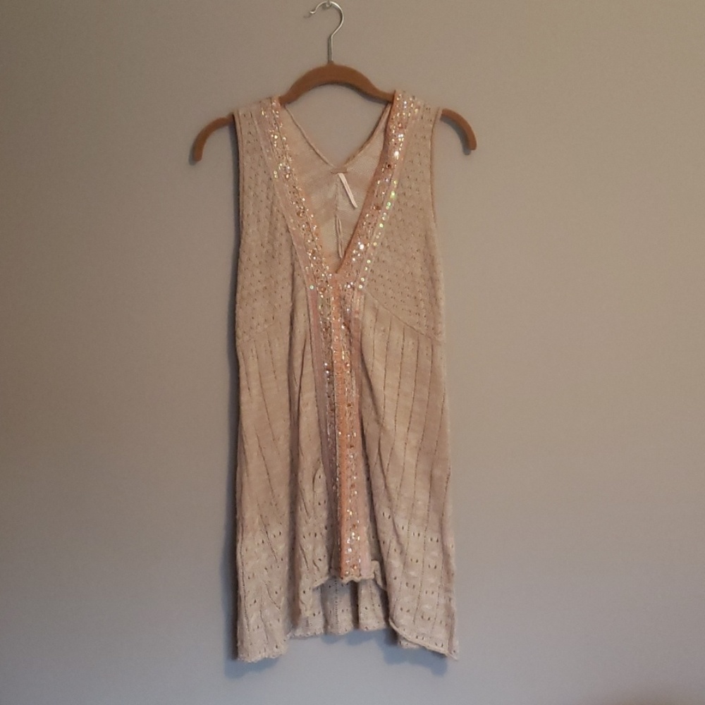 Free People Sequined Sleeveless Sweater